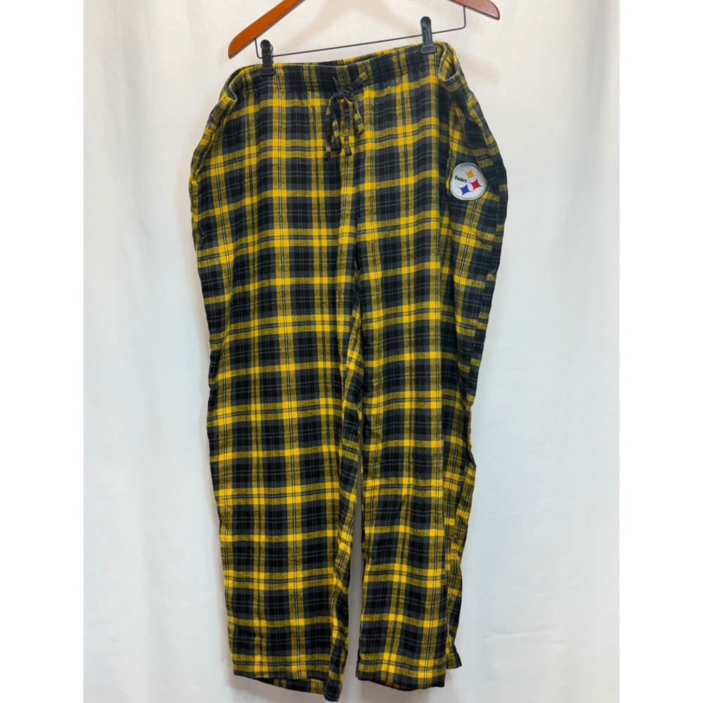 Pittsburgh Steelers NFL Pajama Pants Mens 4XL Yellow Black Plaid Loungewear